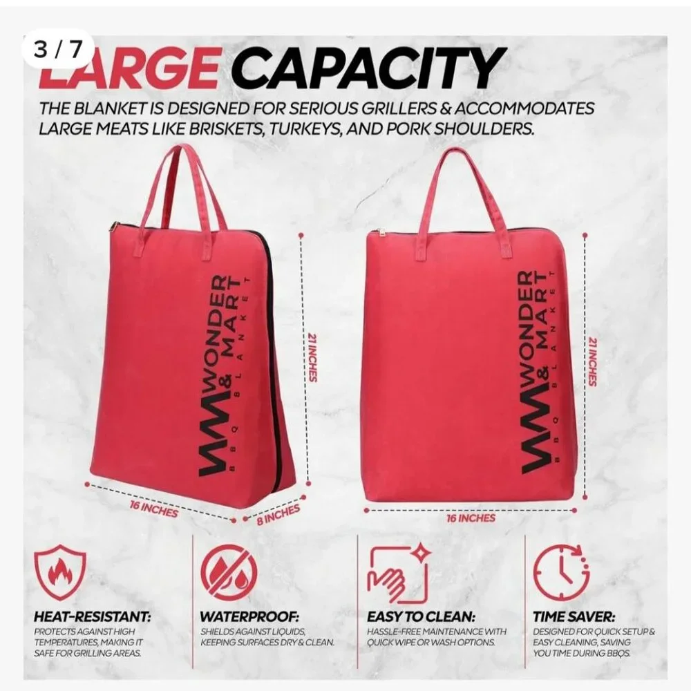 Wonder & Mart BBQ Blanket – Insulated Food Carrier for Hot or Cold Items